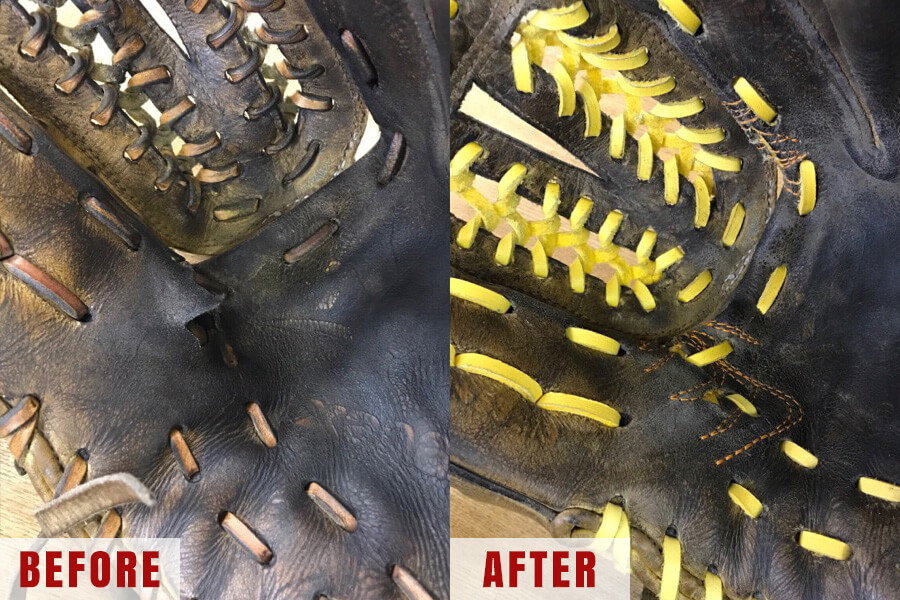 受球面の破れ修理