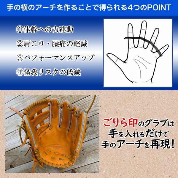 硬式グローブ / ごりら印 投手用 左投げ