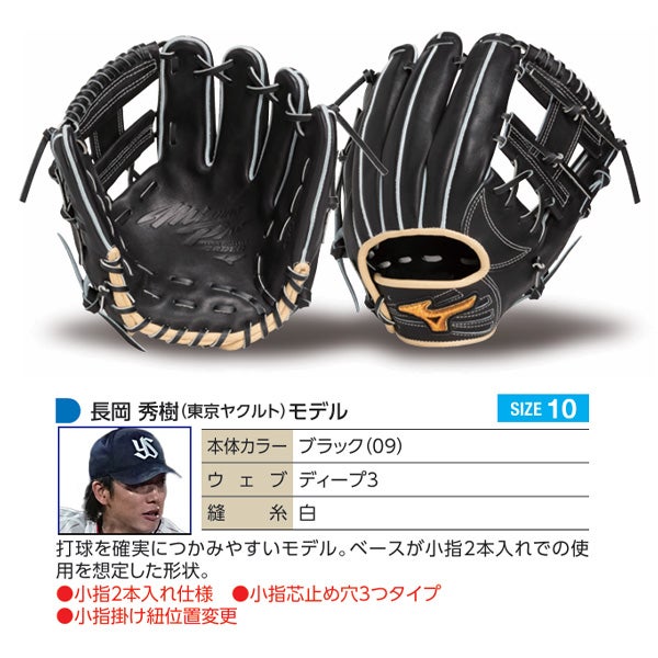 軟式オーダーグラブ ミズノ ミズノプロ 長岡秀樹モデル 内野手用 z-mp